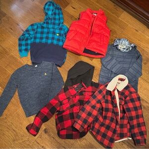 Lot of Boys clothes buffalo plaid - Gap, Old Navy, Carter’s Size 5, 5T, 5/6